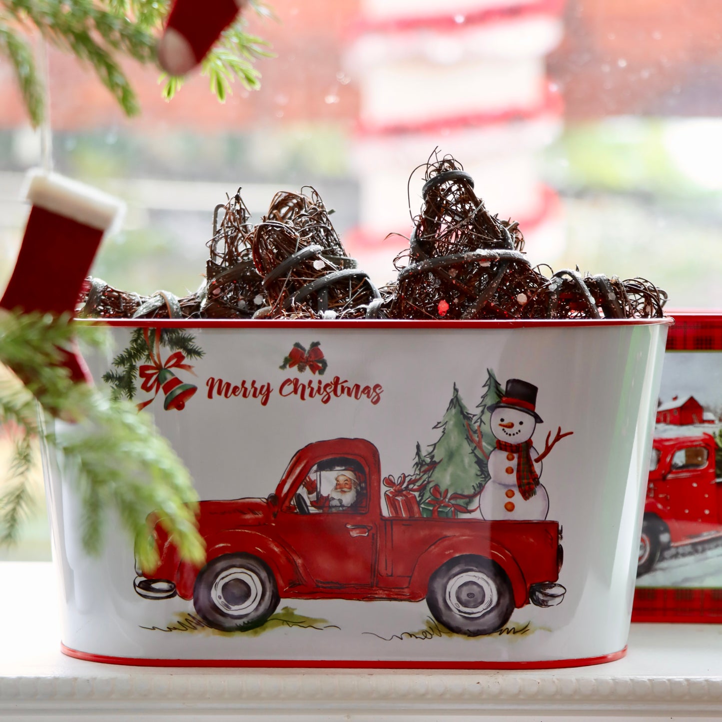 Assorted Metal Holiday Bucket