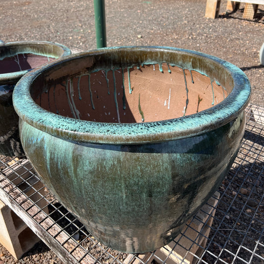 Dark Green Ceramic Planter