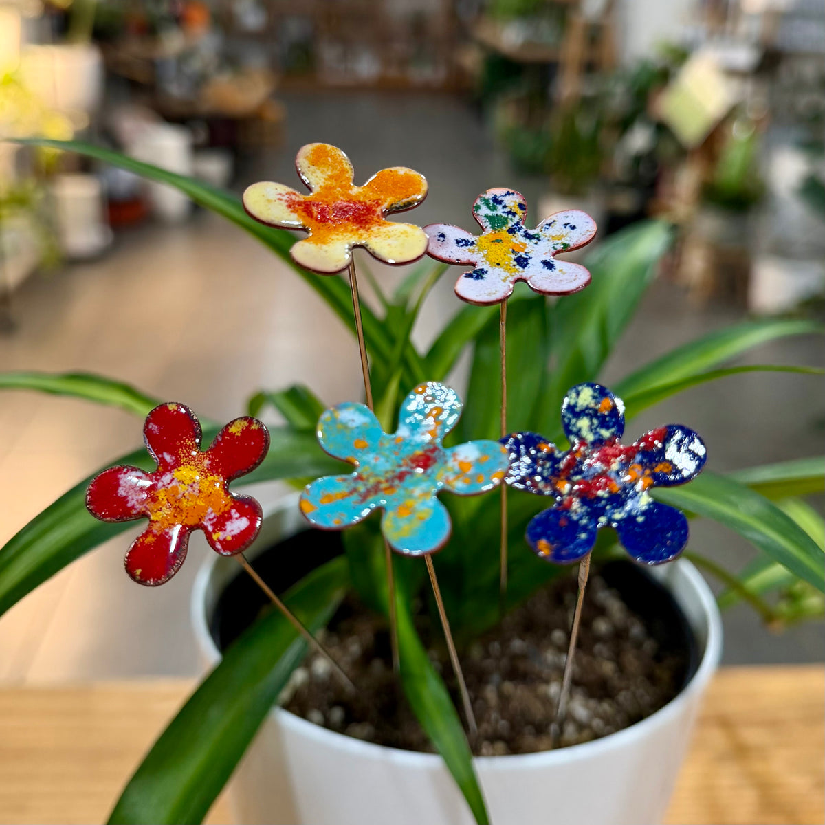 Small Copper Enamel Flower