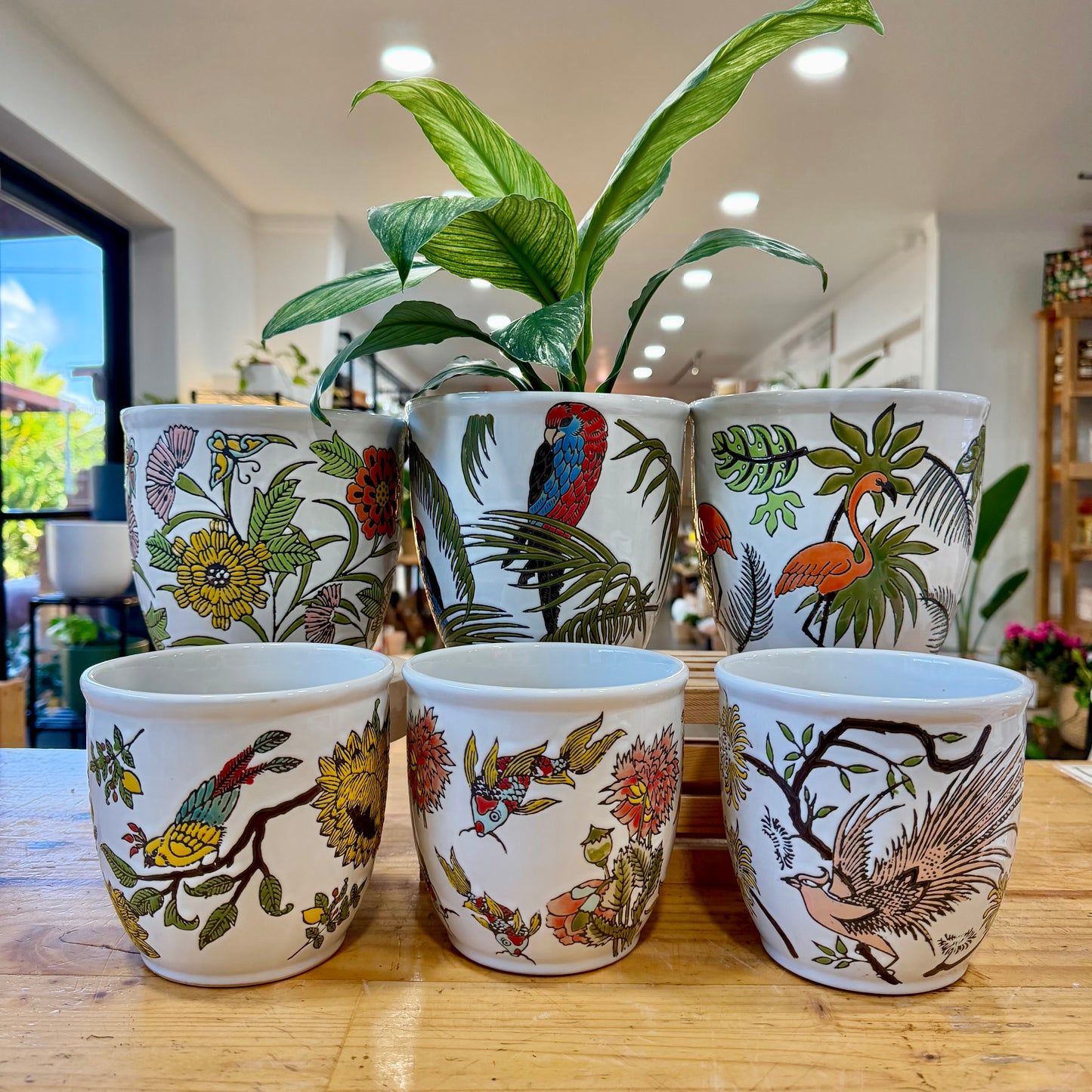 Tropical Inlay Planter
