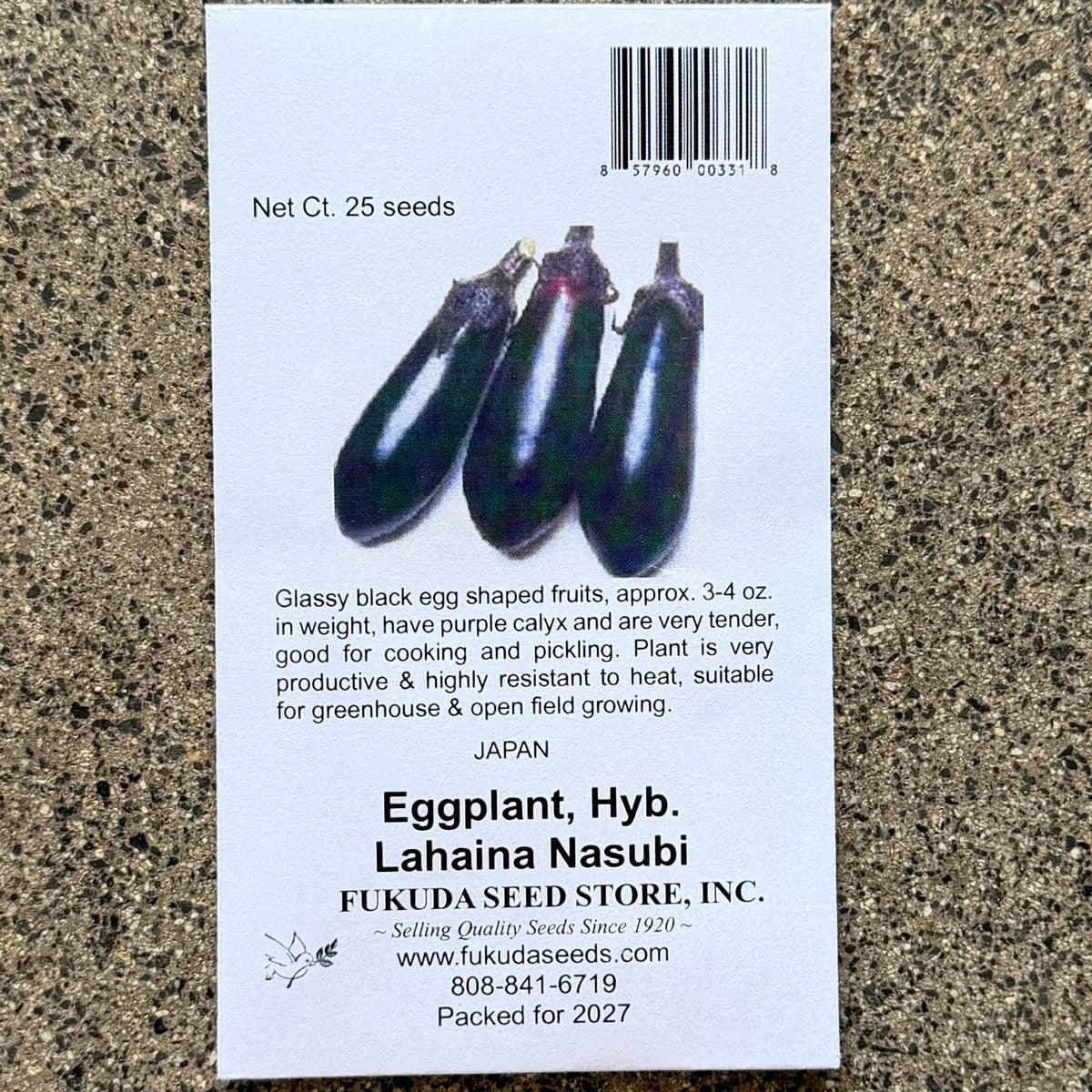 Eggplant, Lahaina Nasubi, seeds