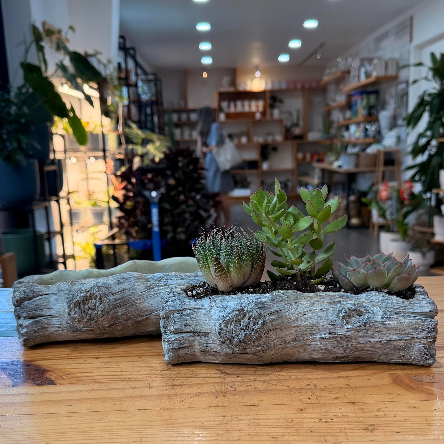 9" Faux Log Planter