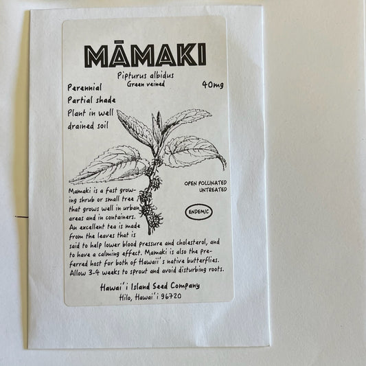 Mamaki, Green Vein, seeds