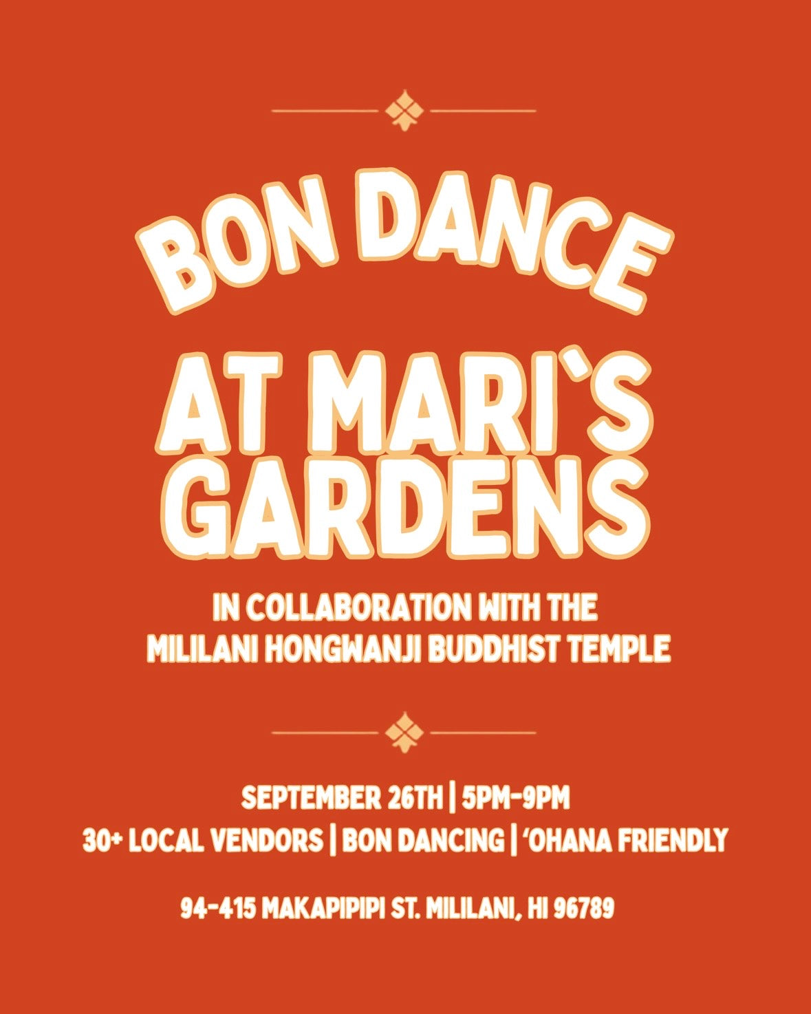9/26 Bon Dance at Mari's Gardens
