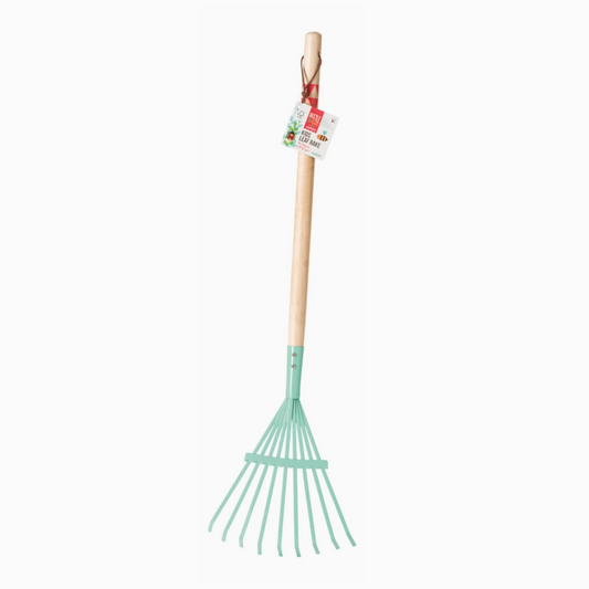 Beetle & Bee 27" Kid's Metal Leaf Rake with Hardwood Handle