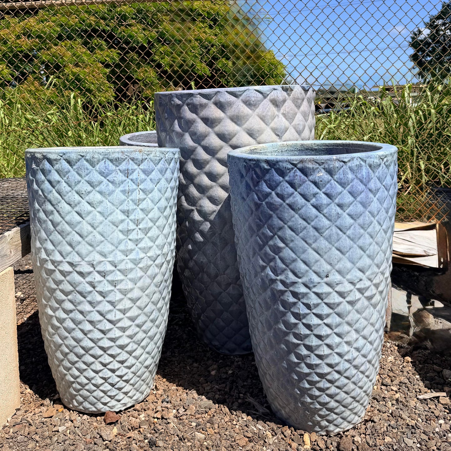 Tall Geometric Ceramic Planter