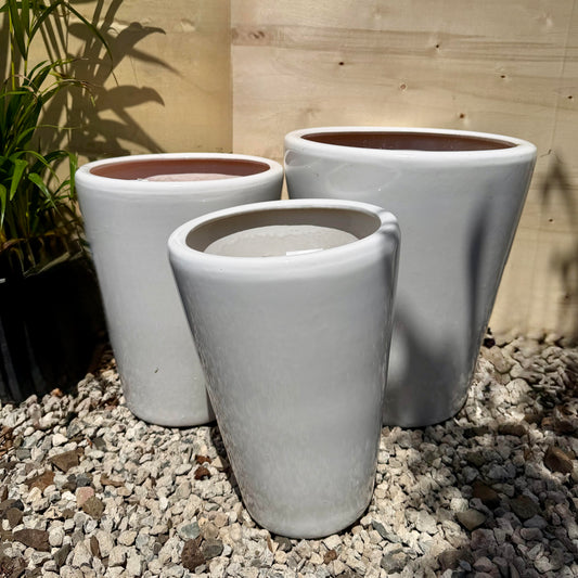 White Taper Planter
