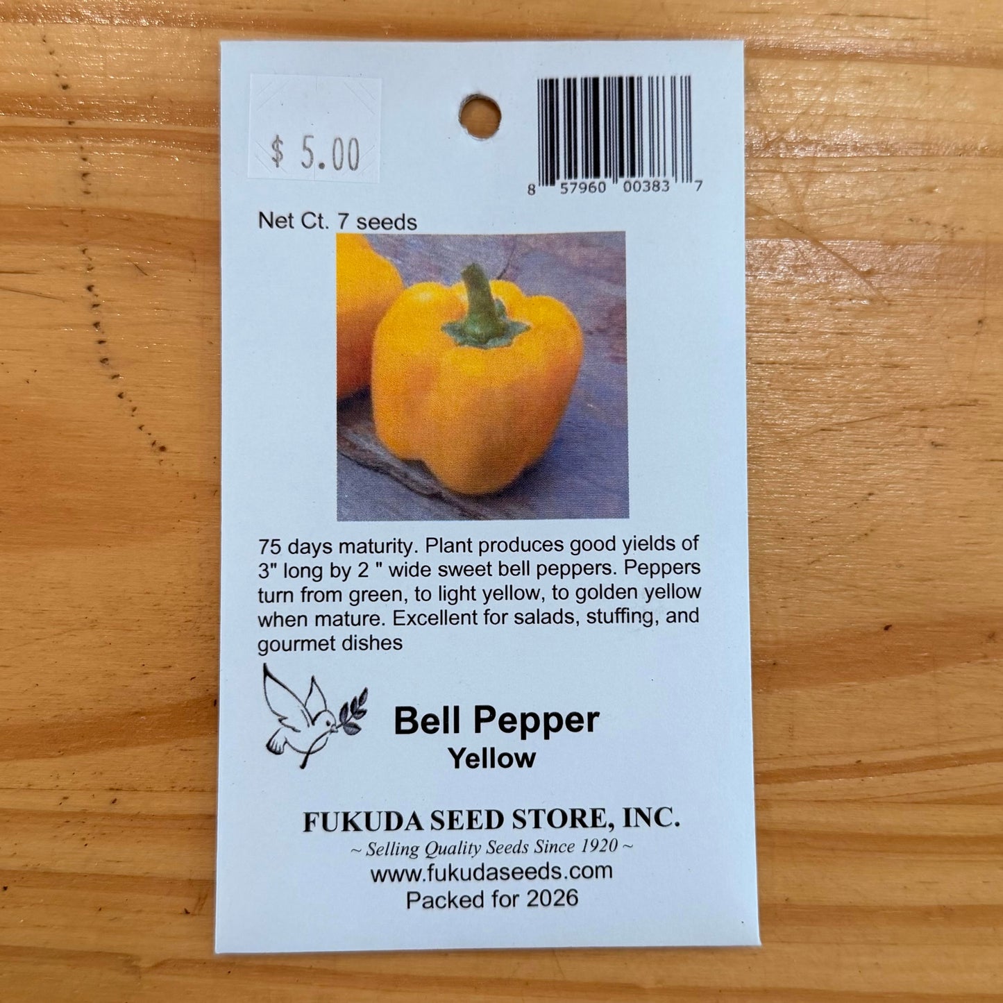 Bell Pepper, Yellow, Seeds