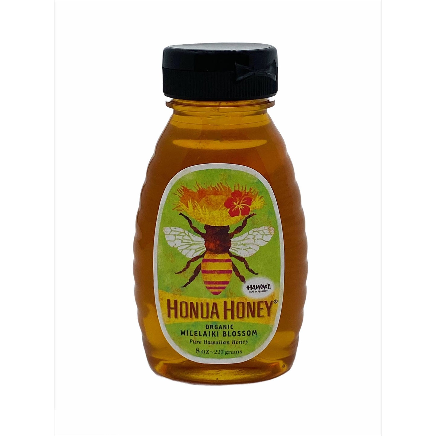 8oz Honua Honey Organic Wilelaiki in squeeze jar 12 pack