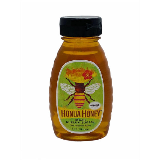 8oz Honua Honey Organic Wilelaiki in squeeze jar 12 pack