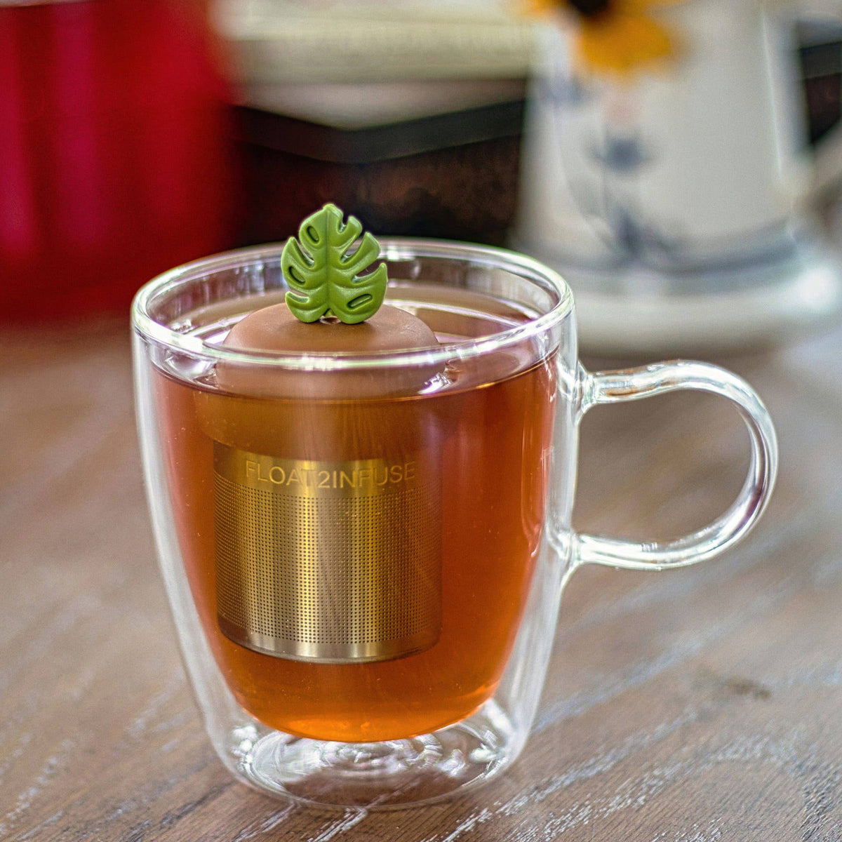 Floating Tea Infuser — Green Monstera
