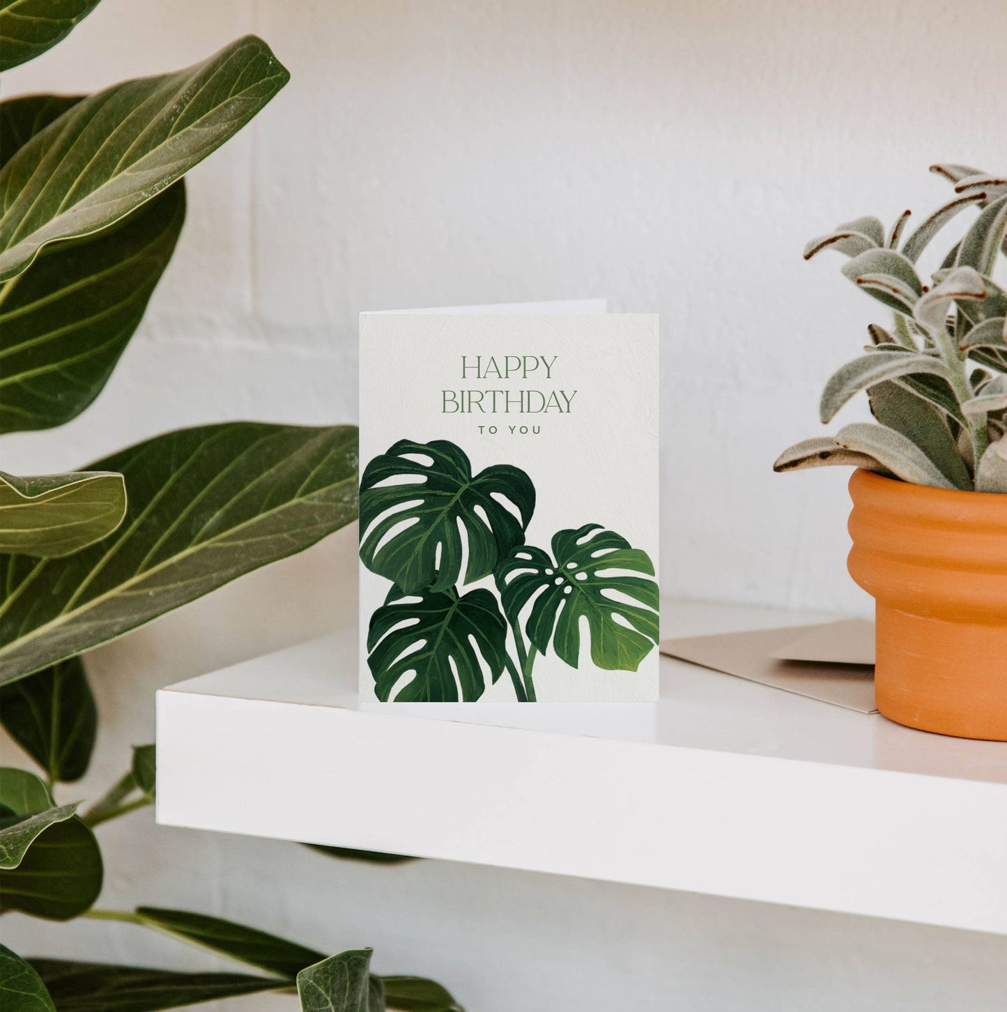 Monstera Happy Birthday Greeting Card