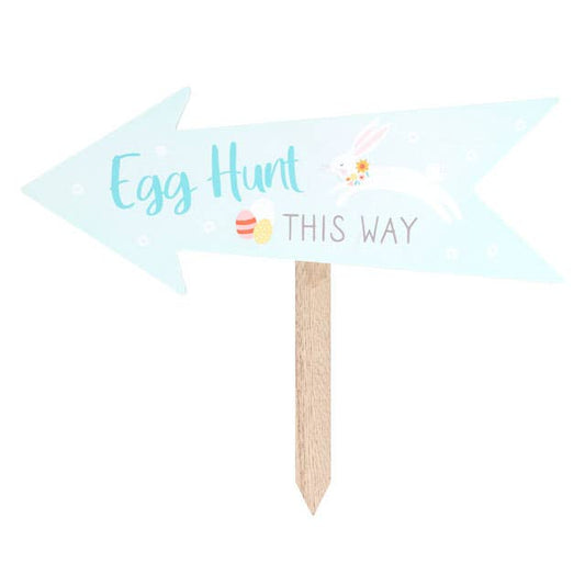 Easter Egg Hunt This Way Sign Stake