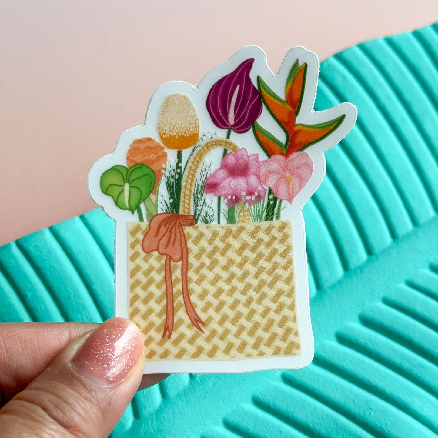 Lauhala Flower Sticker