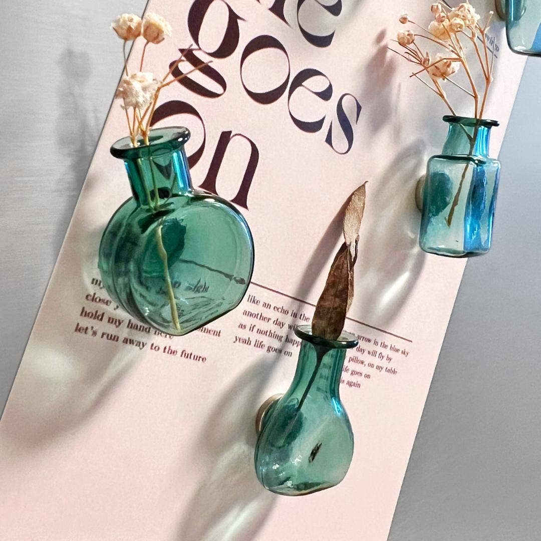 Mini Glass Vase Magnet, Home&Kitchen Decor, Pet Keepsake