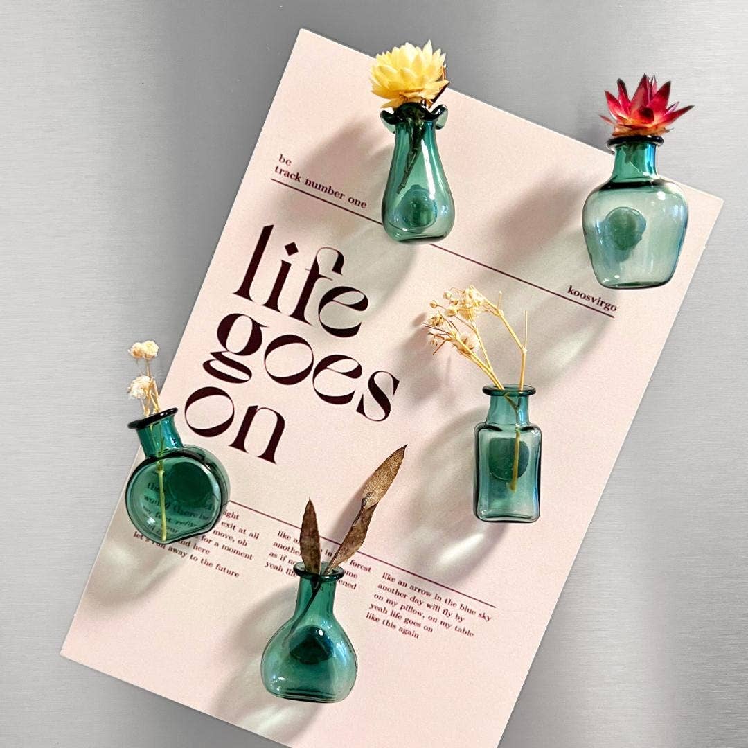 Mini Glass Vase Magnet, Home&Kitchen Decor, Pet Keepsake