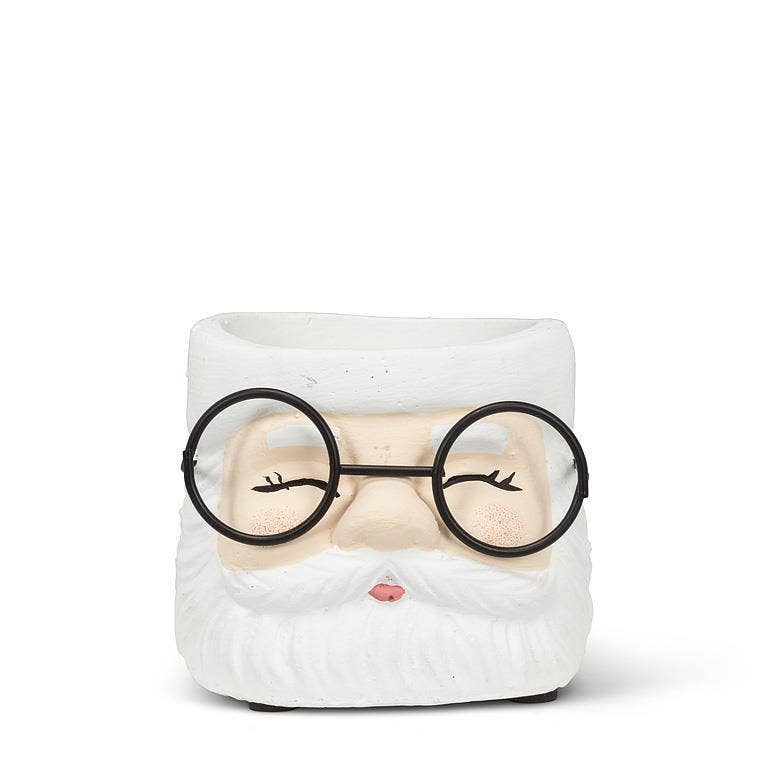 Santa Planter with Glasses