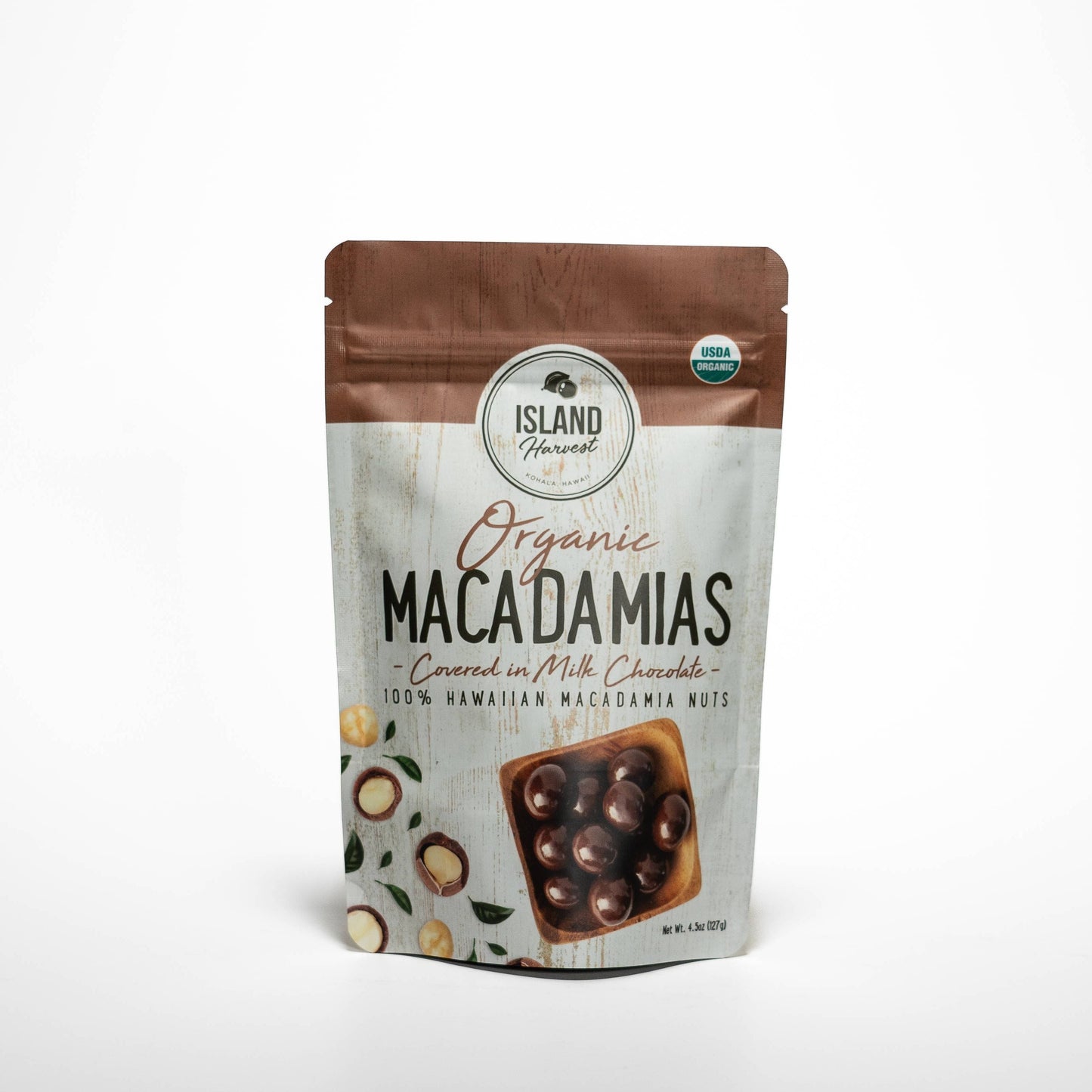 Organic Macadamias with Milk Chocolate (4.5oz)