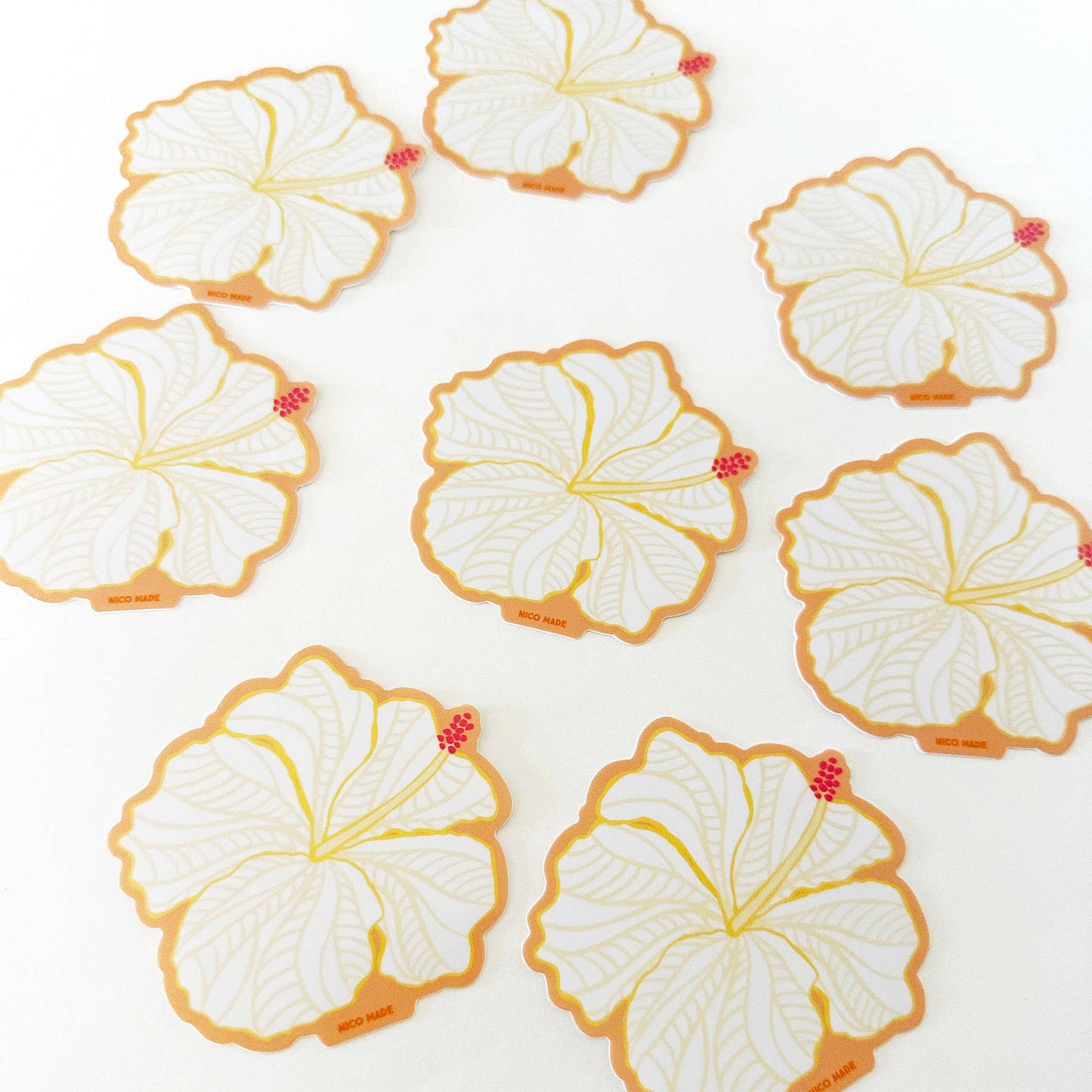 White Hibiscus  - Sticker