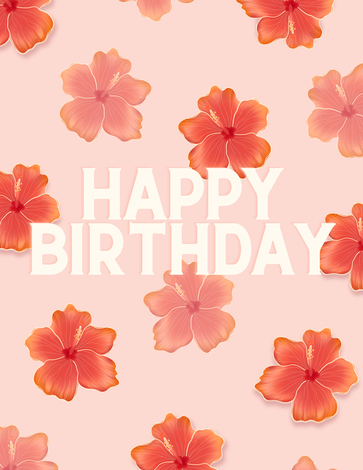Hibiscus Birthday (English) - Greeting Card