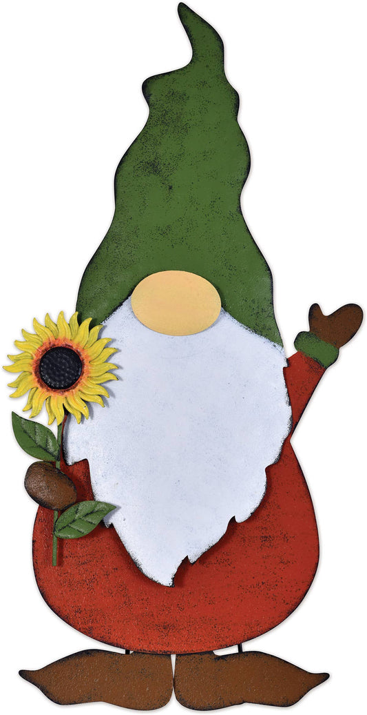 Gnome with Sunflower Porch Sitter