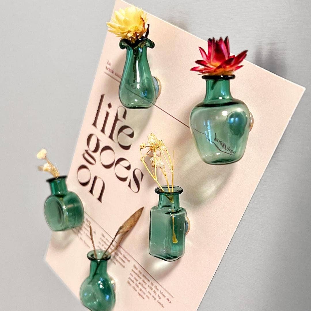 Mini Glass Vase Magnet, Home&Kitchen Decor, Pet Keepsake