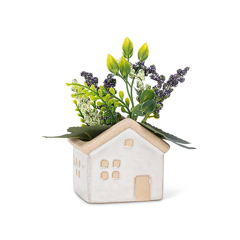 Mini House Planter-Gry-2.5" L