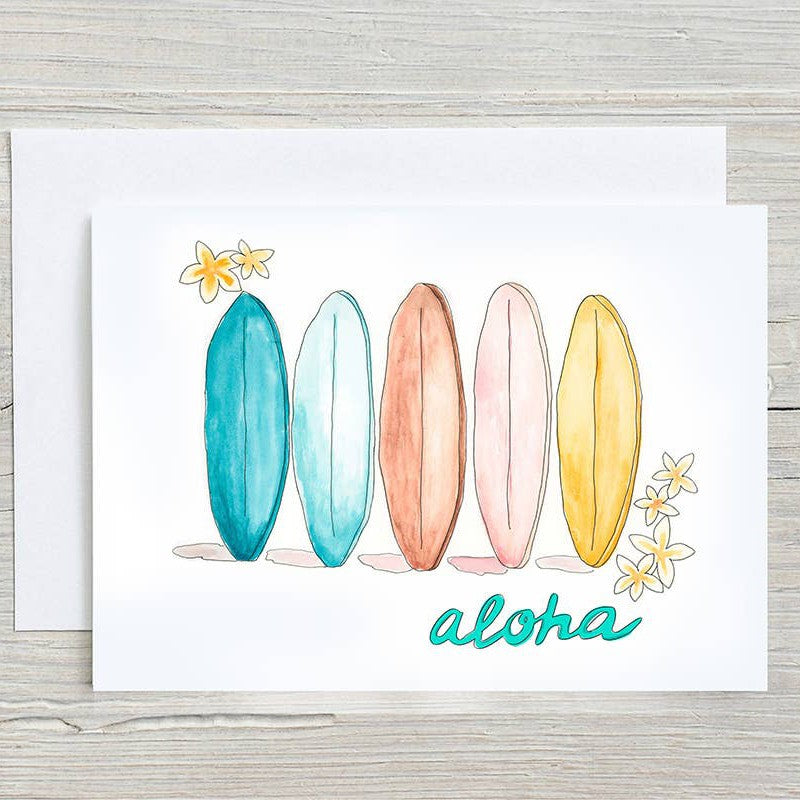 Aloha Surfboards Greeting Card