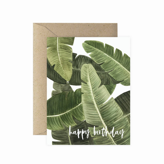 Banana Leaf Happy Birthday Greeting Card