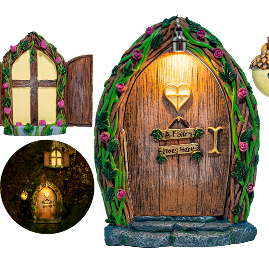 Opening Fairy Door and Window for Trees with Light