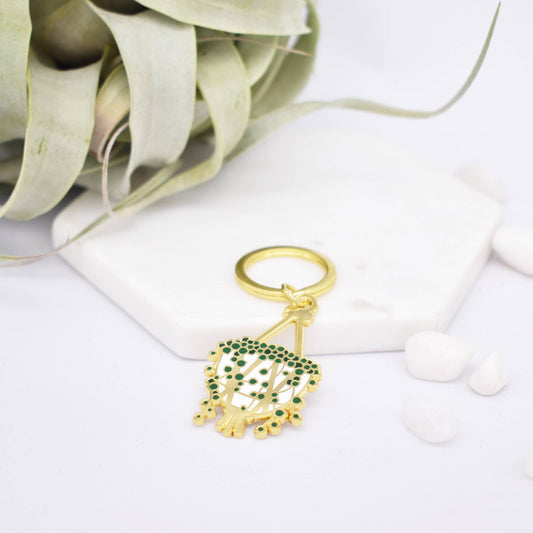 String of Pearls Enamel Keychain