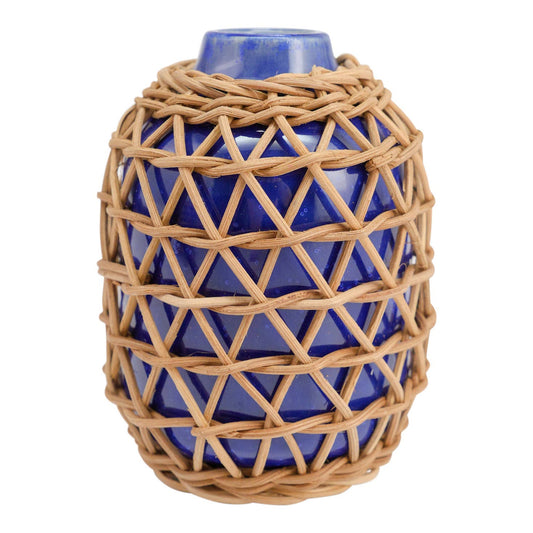 Rattan Vase Indigo