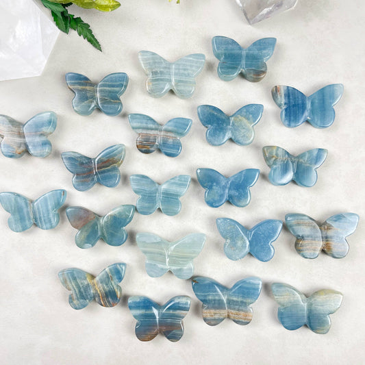 Blue Onyx Butterfly Carving