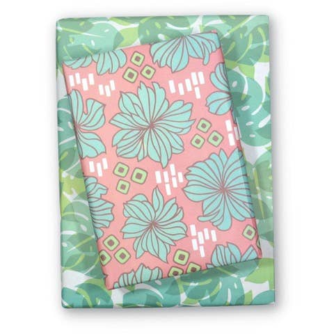 Retro Bloom/ Monstera Shadow Reversible Eco Wrapping Paper