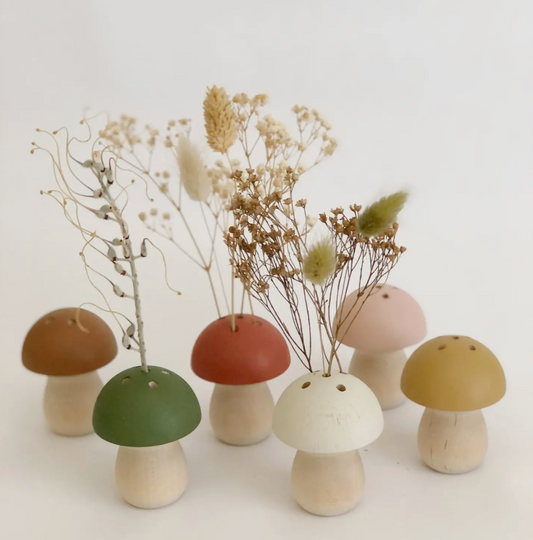 Mini Mushroom Dried Flower+ Ikebana Vase