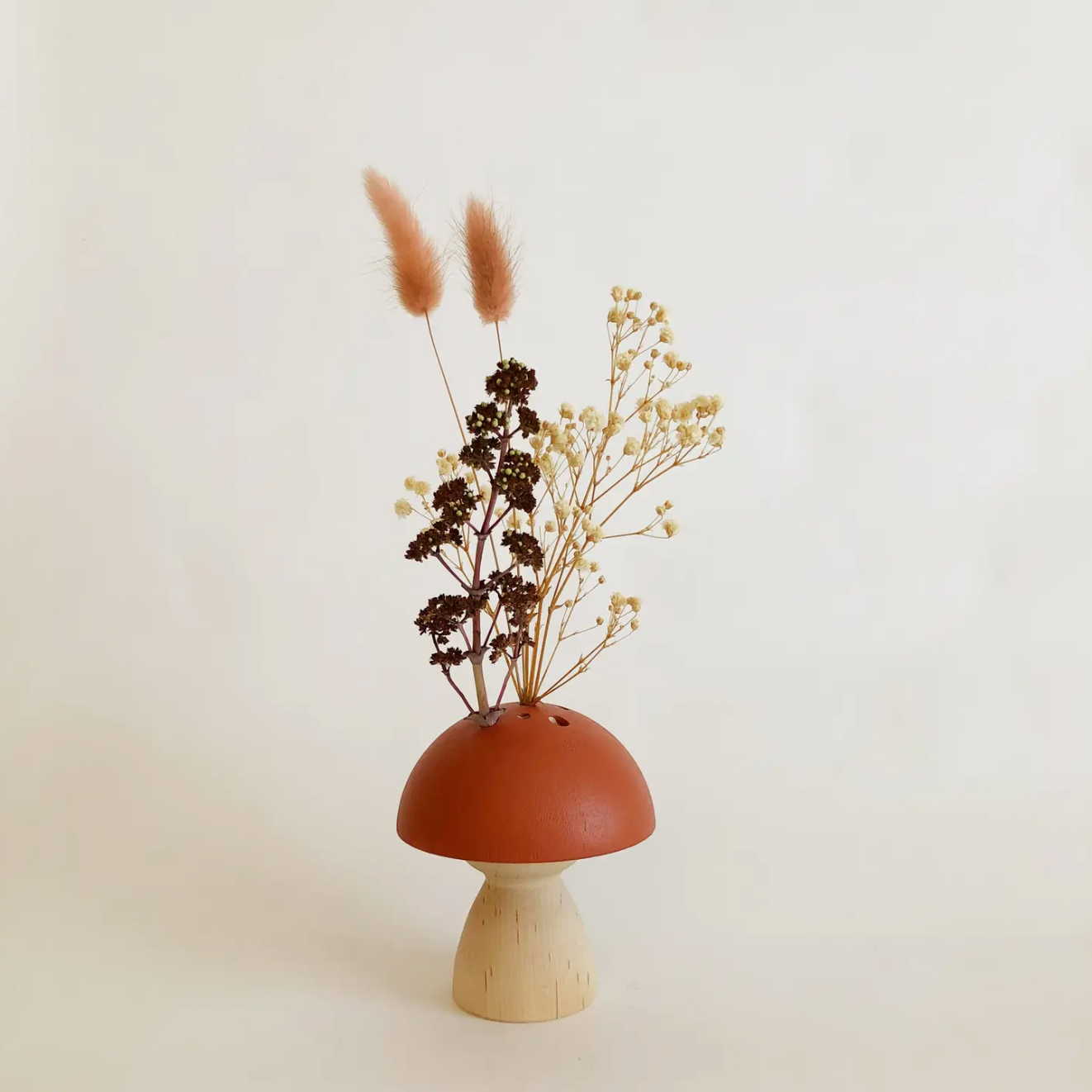 Large Mushroom Dried Flower+ Ikebana Vase