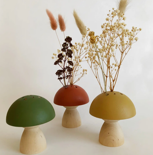 Large Mushroom Dried Flower+ Ikebana Vase
