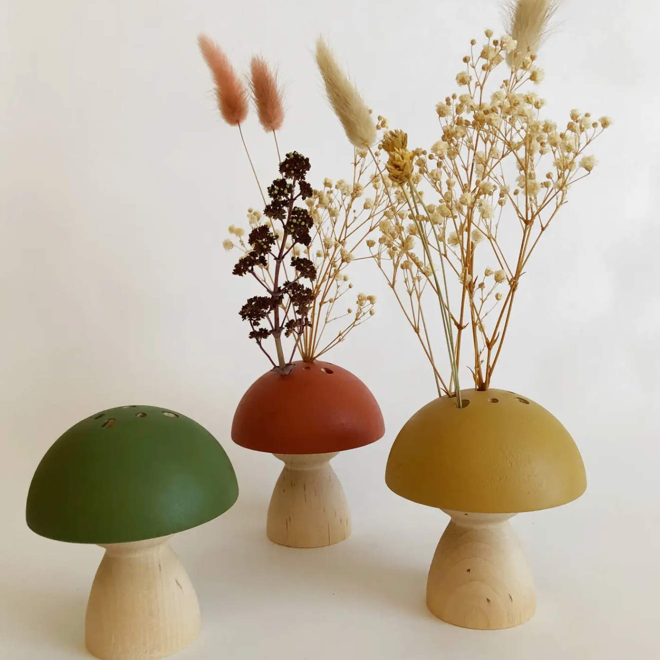 Large Mushroom Dried Flower+ Ikebana Vase