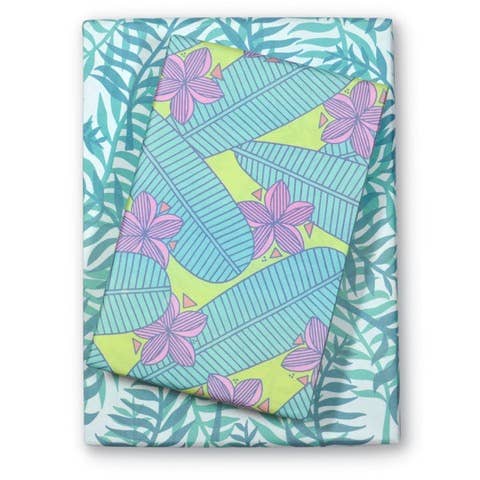 Plumeria/ Palms Double-sided Eco Wrapping Paper