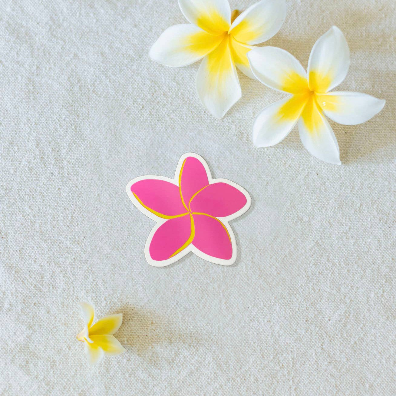 Pink Plumeria Sticker