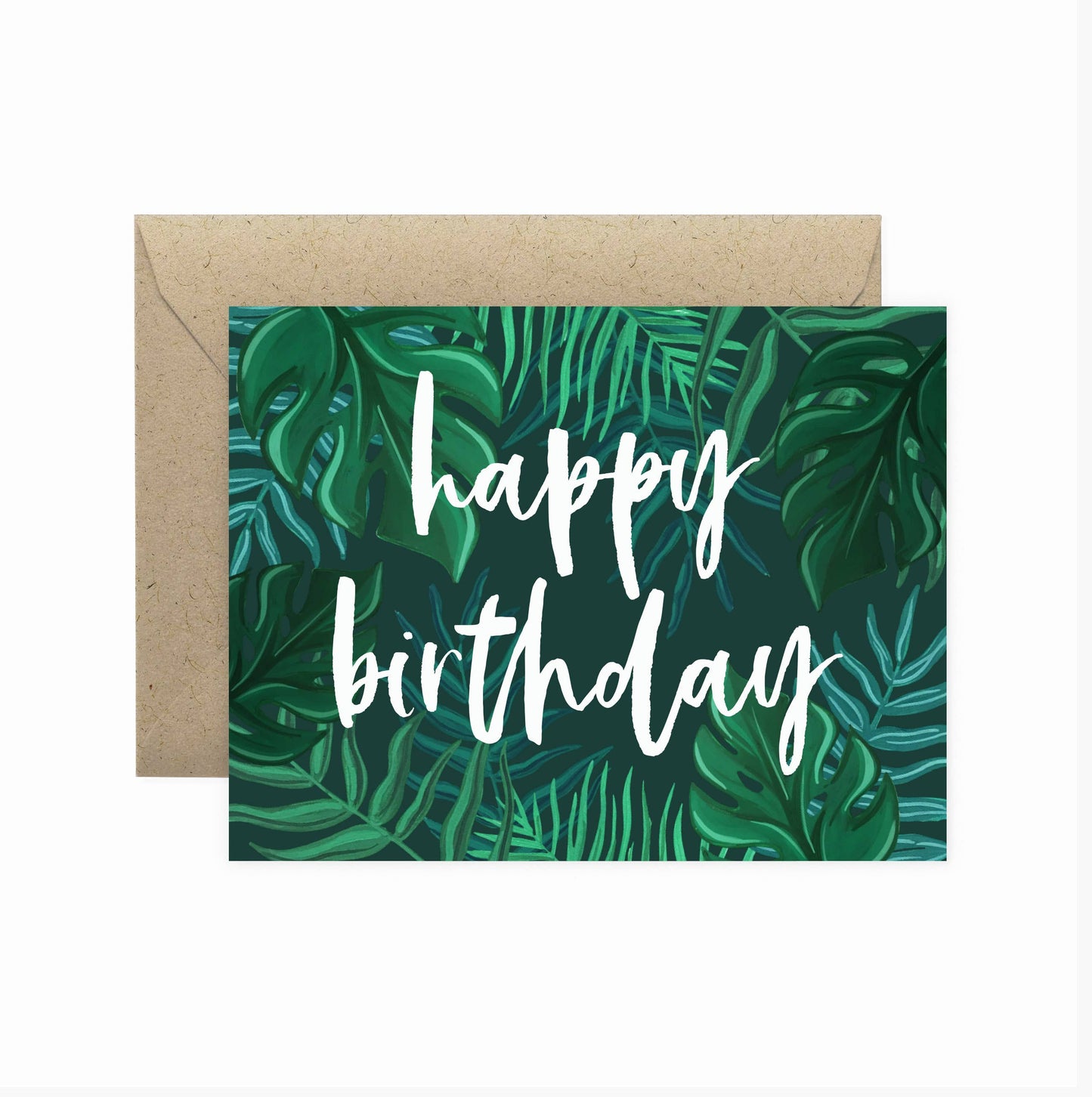 Tropical Foliage Happy Birthday Greeting Card