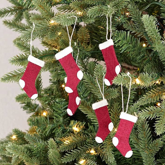 Mini Red Country stocking ornament (Set of 6)