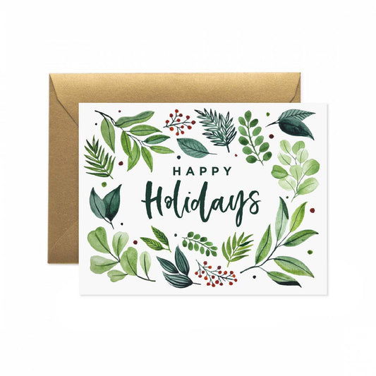 Happy Holidays Foliage Greeting Card